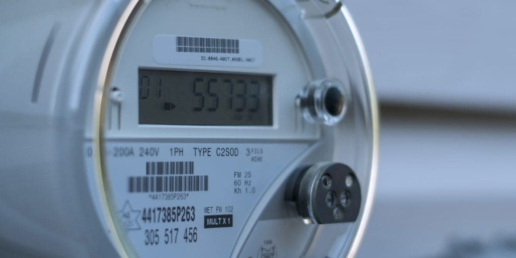 close up of utility meter